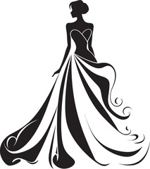 Runway Chic Womans Dress Emblem Stylish Ensemble Black Dress Icon