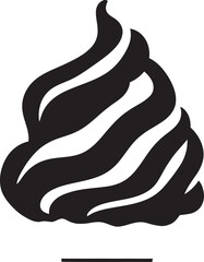 Swirled Elegance Ice Cream Emblem Design Frosty Temptation Black Cone Treat