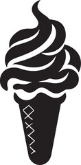 Sweet Serenity Cone Ice Cream Icon Chilled Euphoria Black Logo Cone