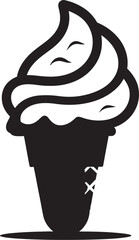 Chill Bliss Ice Cream Cone Vector Frozen Delight Black Emblem Icon