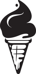 Whipped Serenity Ice Cream Cone Black Logo Icy Delicacies Cone Icon Emblem