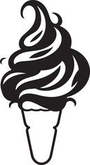 Fototapeta premium Frosty Temptation Black Cone Treat Scoopfuls of Delight Ice Cream Logo Icon