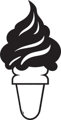 Swirled Delight Black Emblem Treat Whipped Ecstasy Cone Ice Cream Logo