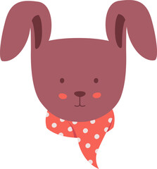 Bunny Face With Scarf