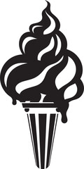 Sweet Twirls Black Logo Cone Icon Frosty Indulgence Ice Cream Cone Emblem