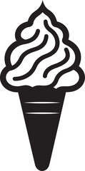 Satisfying Swirls Ice Cream Logo Chilled Elegance Black Cone Icon Emblem