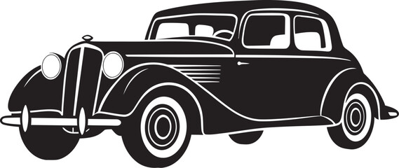 Timeless Wheels Black Logo Emblem Retro Heritage Vintage Car Icon