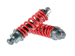 pair of shock absorber isolated on white.