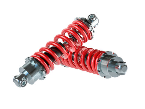 pair of shock absorber isolated on white.
