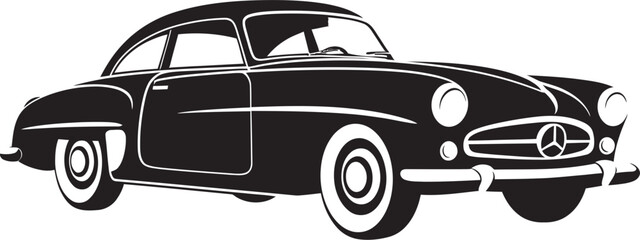 Vintage Radiance Vintage Emblem Icon Nostalgic Allure Black Car Retro