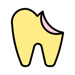 Broken Tooth Care Filled Outline Icon