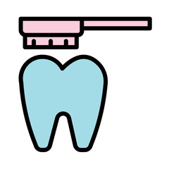 Brush Tooth Care Filled Outline Icon