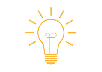 Light Bulb Icon Symbol with Idea Concept Isolated on White Background. Idea, Innovation, Inspiration and Creativity Concept. Vector Illustration.
