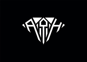 Modern letter A Q H diamond shape logo And initial monogram A Q H letter logo vector template