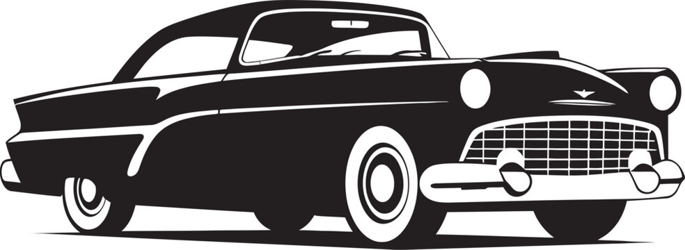 Vintage Radiance Car Emblem Icon Classic Elegance Black Vintage Car