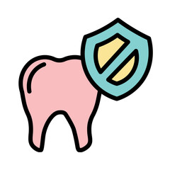 Care Dental Shield Filled Outline Icon