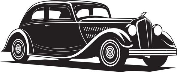 Heritage Wheels Classic Car Logo Nostalgic Journeys Black Car Icon