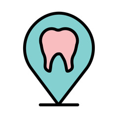 Clinic Dental Location Filled Outline Icon