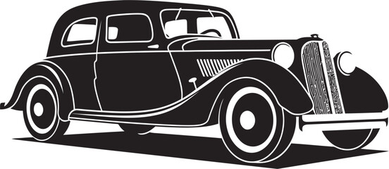 Heritage Wheels Black Vintage Car Retro Classics Car Emblem Icon