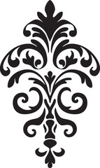 Opulent Detailing Filigree Logo Design Victorian Splendor Black Emblem Icon