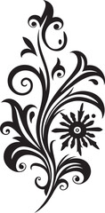 Obraz premium Ornate Flourish Black Emblem Design Artisanal Beauty Vintage Filigree Icon
