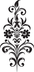 Timeless Finesse Black Deco Element Opulent Detailing Filigree Logo Design