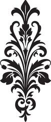 Intricate Flourish Black Logo Icon Classic Filigree Vintage Deco Emblem