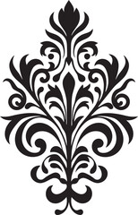Baroque Splendor Black Filigree Icon Luxurious Etchings Vintage Emblem Design