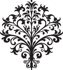 Gilded Flourishes Black Filigree Icon Delicate Mastery Vintage Emblem Emblem