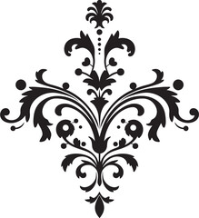 Luxurious Etchings Vintage Emblem Design Artistic Flourish Black Deco Emblem