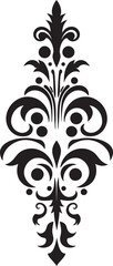 Ornate Charm Black Emblem Design Classic Etchings Vintage Filigree Emblem
