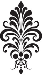 Antique Detailing Black Logo Filigree Regal Ornaments Vintage Deco Design