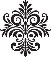 Regal Ornaments Vintage Deco Design Gilded Flourishes Black Filigree Icon