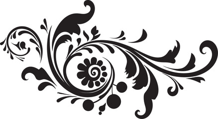 Artistic Flourish Black Deco Emblem Filigree Elegance Vintage Emblem Emblem