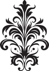 Elegant Artistry Black Logo Design Victorian Elegance Filigree Emblem Icon