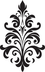 Intricate Patterns Black Emblem Icon Opulent Engravings Vintage Logo Design