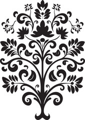 Artistic Flourish Black Deco Emblem Filigree Elegance Vintage Emblem Emblem