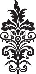 Intricate Flourish Vintage Emblem Icon Classic Filigree Black Logo Element