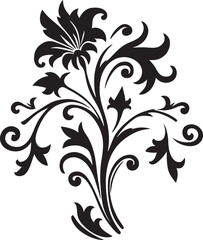 Obraz premium Ornate Charm Black Emblem Design Classic Etchings Vintage Filigree Emblem