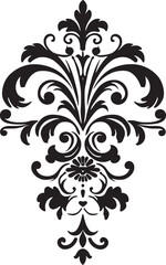 Antique Intricacy Black Emblem Icon Retro Decadence Vintage Filigree Logo