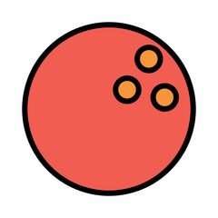 Fototapeta premium Bowling Game Sports Filled Outline Icon