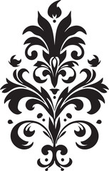 Elegant Detailing Vintage Filigree Emblem Classic Beauty Black Deco Element