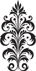 Timeless Scrolls Black Emblem Design Opulent Embellishments Logo Filigree Icon