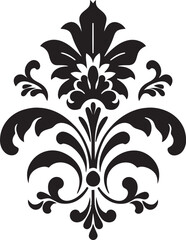 Filigree Elegance Black Logo Design Victorian Finesse Vintage Icon Emblem