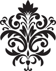 Victorian Finesse Vintage Icon Emblem Intricate Artistry Black Filigree Emblem
