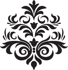 Antique Detailing Black Filigree Icon Regal Ornaments Logo Filigree Emblem