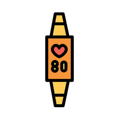 Heart Rate Tracker Filled Outline Icon