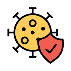 Safety Shield Virus Filled Outline Icon