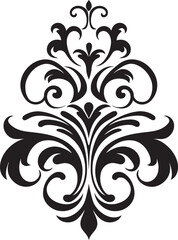 Elegant Artistry Vintage Black Emblem Victorian Detailing Black Filigree Design
