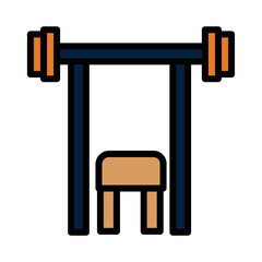 Bench Press Gym Filled Outline Icon